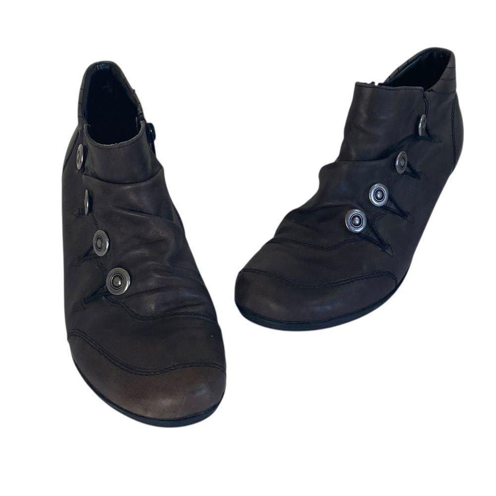 Remonte Rieker Dorndorf Annemarie Brown Leather Ankle Booties Sz EU 38